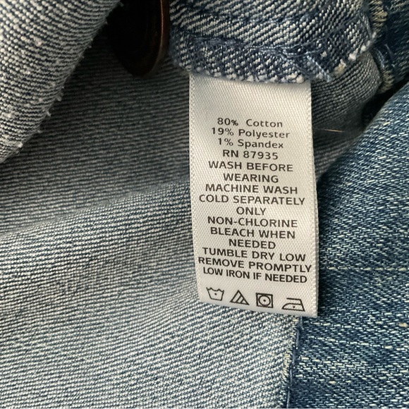 Susan Graver Size XL Blue Stretch Denim Blazer Jacket With Pockets XL 29” Long - Picture 13 of 14